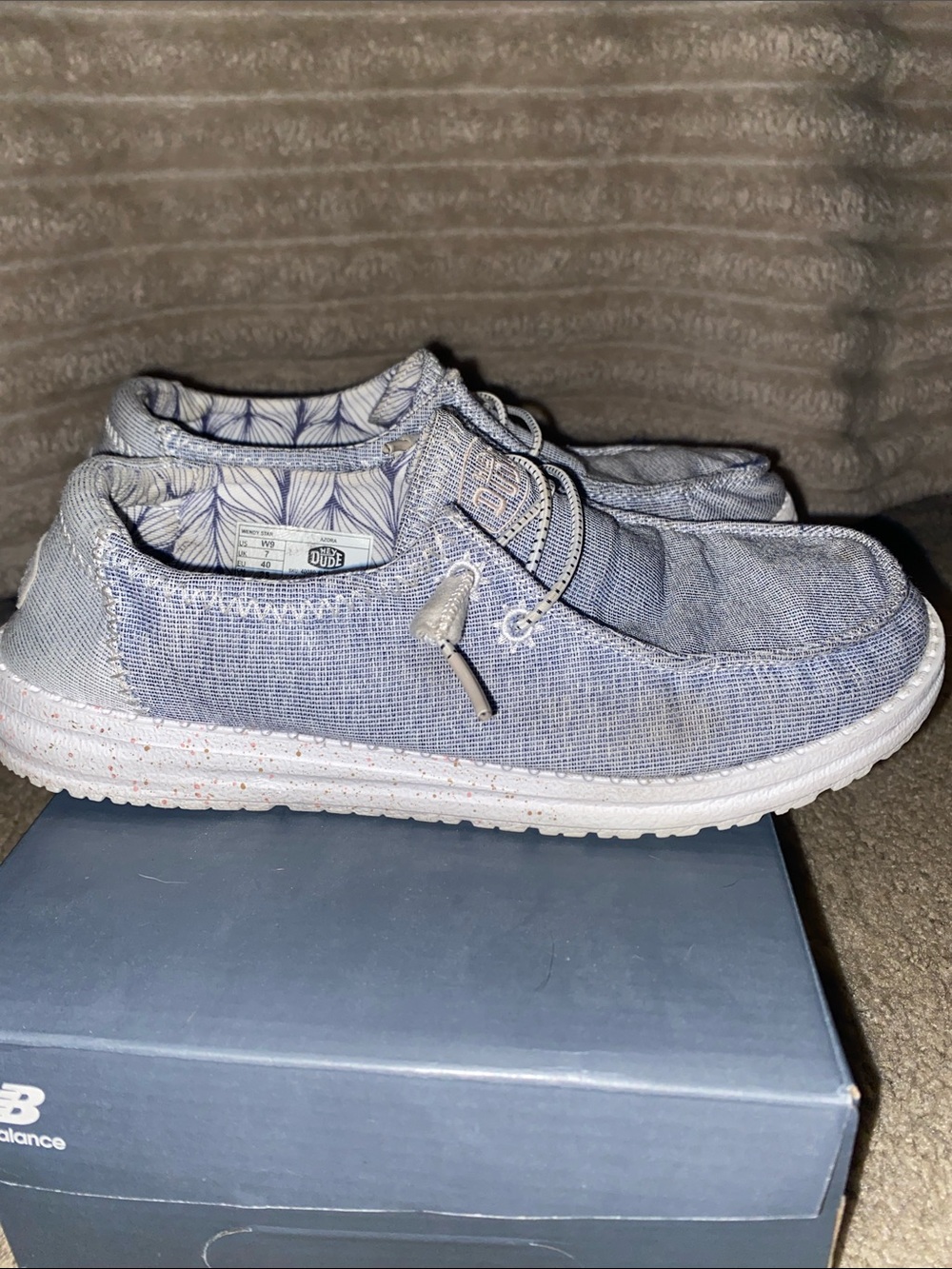 Hey Dude Light Blue Wally Slip-Ons- women’s size 9